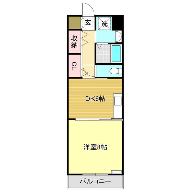 オブジェ朝倉(1DK/3階)の間取り写真
