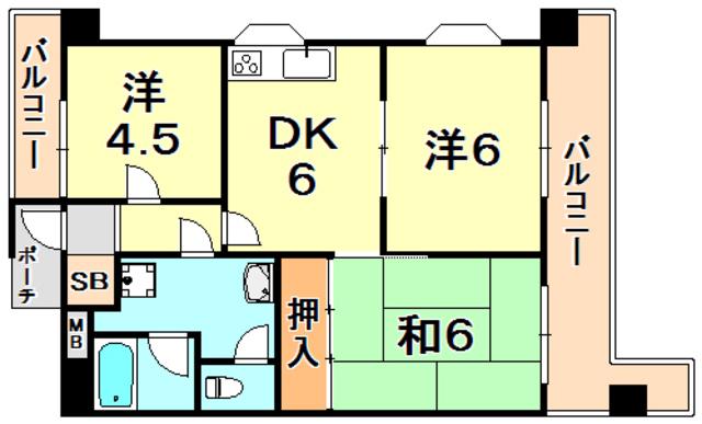サンシャイン舞子(3DK/7階)の間取り写真