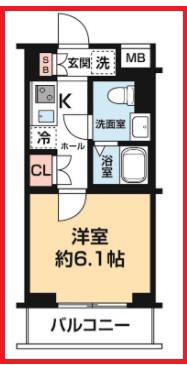 アゼストお花茶屋VI(1K/2階)の間取り写真