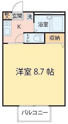 カーサ宮千代(1K/2階)の間取り写真
