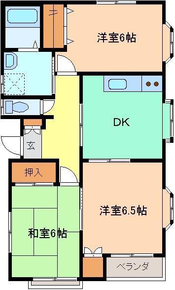 グランドパレス CI(3DK/2階)の間取り写真