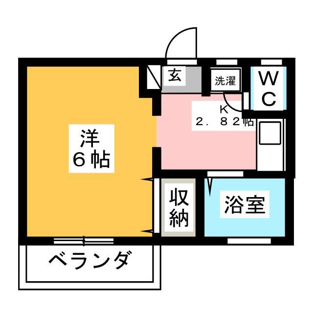 シャトレー(1K/2階)の間取り写真