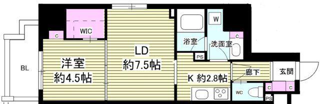 ミリアレジデンス根岸柳通(1LDK/3階)の間取り写真