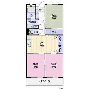 LIMPIA大山(3DK/1階)の間取り写真