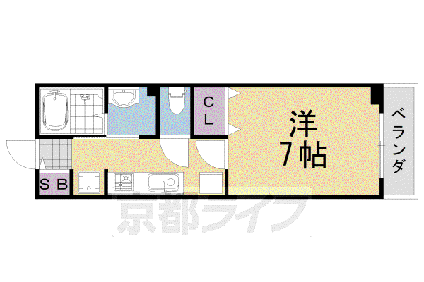 グランツ並河(1K/2階)の間取り写真