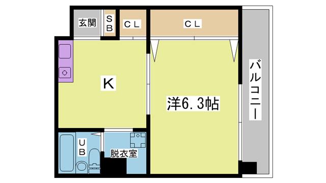 シティエステート若葉台(1DK/2階)の間取り写真