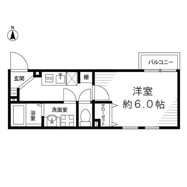 アムール 東四つ木(1K/2階)の間取り写真
