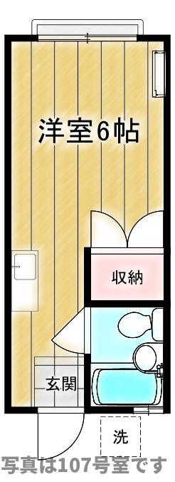 コーポ21(ワンルーム/2階)の間取り写真