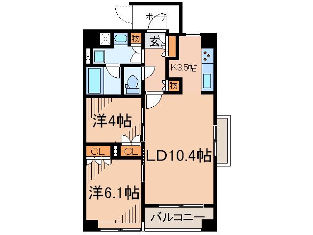 PARKAXIS三宿(2LDK/7階)の間取り写真