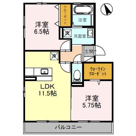 CLARINET K(2LDK/2階)の間取り写真