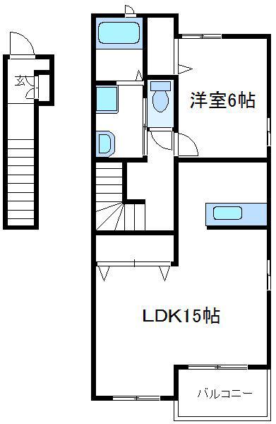 セピアコート(1LDK/2階)の間取り写真