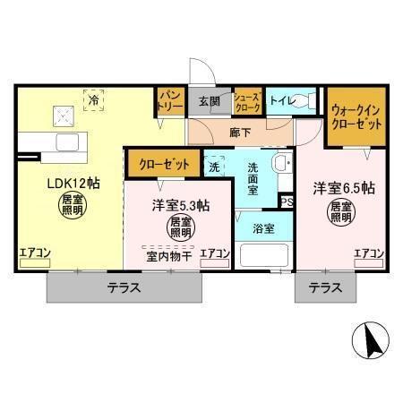 リバーサイド・レジデンス(2LDK/1階)の間取り写真