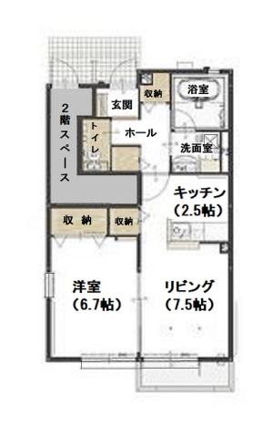 SUNSET MALL III B棟(1LDK/1階)の間取り写真