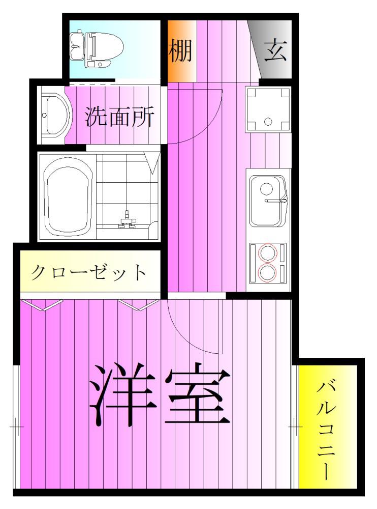 ANGELS森KITA-AYASE(1K/4階)の間取り写真