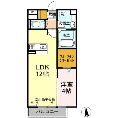 OIKOSII(1LDK/3階)の間取り写真