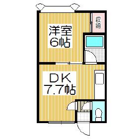 ハイツビューライフ1(1DK/2階)の間取り写真