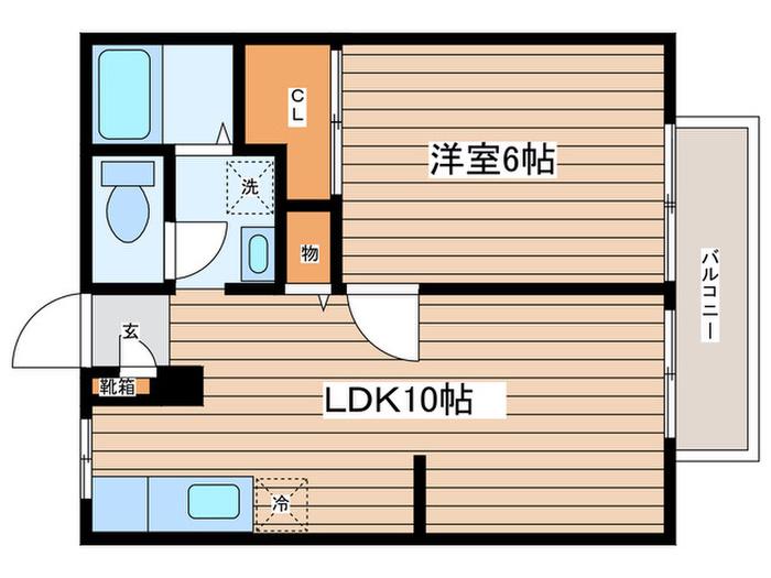 柴田ガーデンハイツG棟(1LDK/1階)の間取り写真