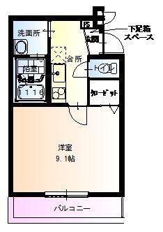 フジパレス下新庄VIII番館(1K/3階)の間取り写真