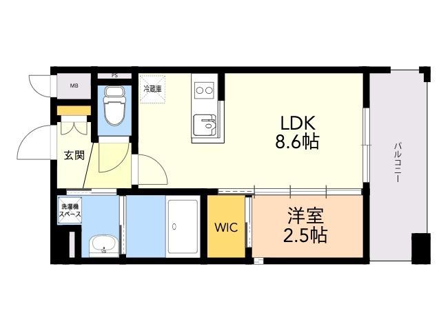 アルティザ春日原駅前マークス(1LDK/4階)の間取り写真