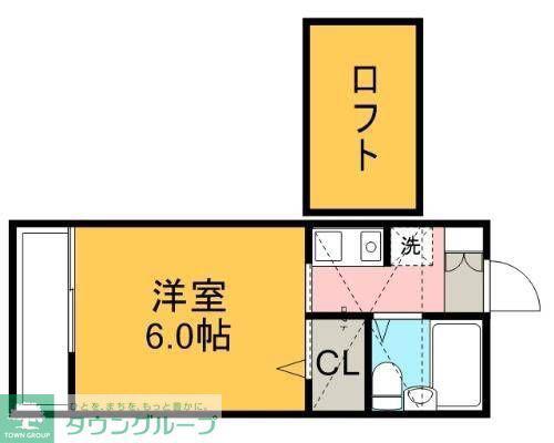 リッツハウス(1K/2階)の間取り写真