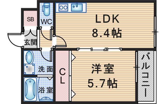 DEAR COURT SONE(1LDK/3階)の間取り写真