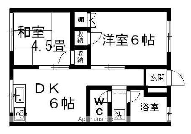 松井アパート(2DK/2階)の間取り写真