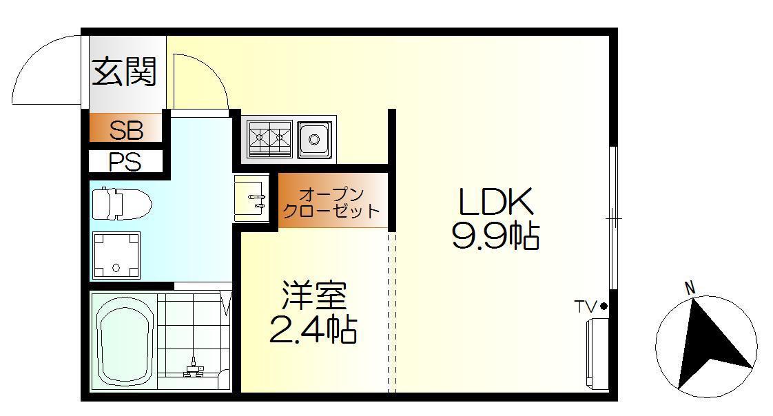 M・テラス吉浦新町(1LDK/2階)の間取り写真