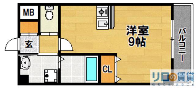 リセスコートII(ワンルーム/3階)の間取り写真