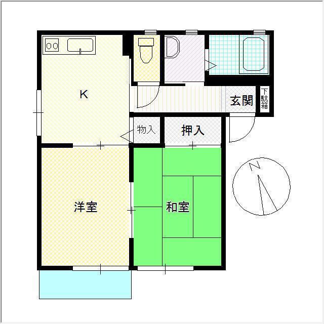 グリーンパレスISA II(2K/1階)の間取り写真