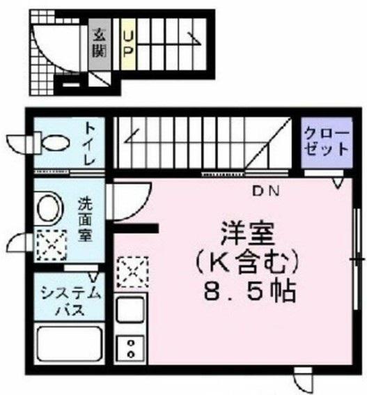 ベルテフォーユー(ワンルーム/2階)の間取り写真