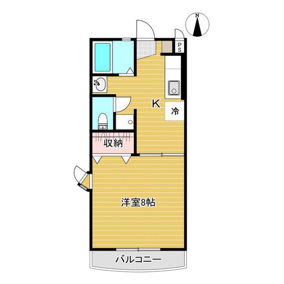 ベルハウスオレンジ(1K/2階)の間取り写真