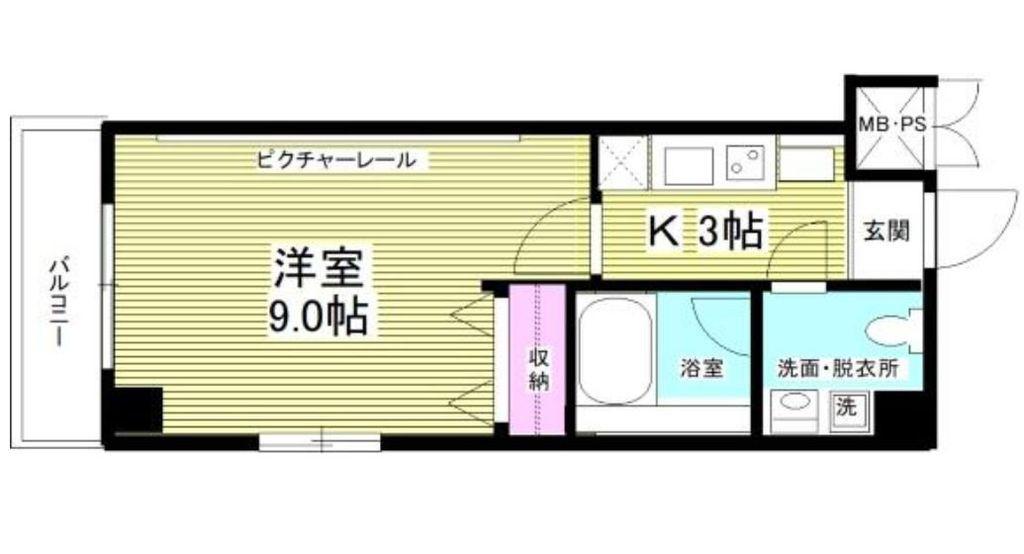 SPERANZA(1K/2階)の間取り写真