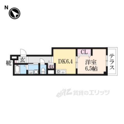 アクシス西京極(1DK/1階)の間取り写真