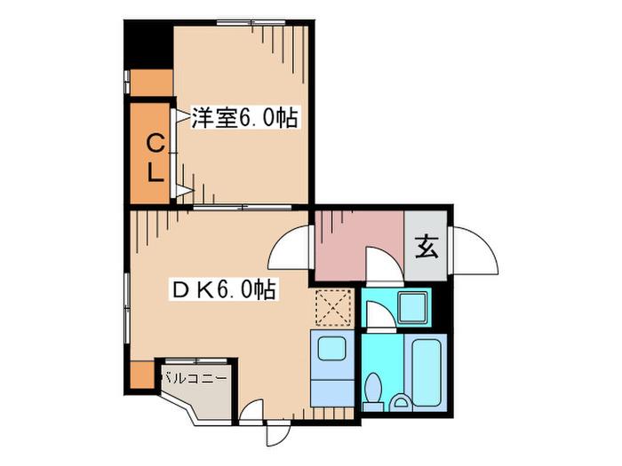 湯島フラット(1DK/3階)の間取り写真
