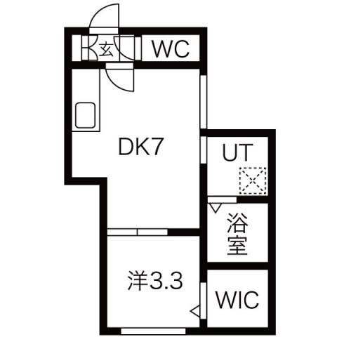 FORTUNA琴似(1DK/4階)の間取り写真
