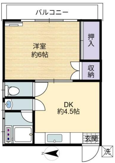 ハイツ鈴木(1DK/1階)の間取り写真