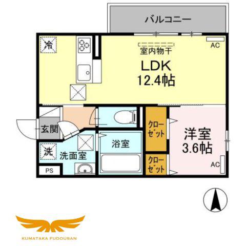 エトワール花立(1LDK/1階)の間取り写真