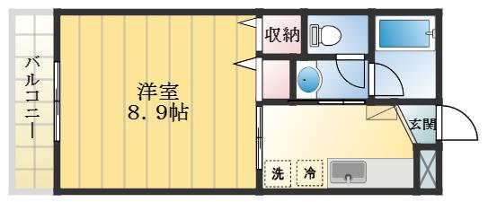メゾン21(1K/2階)の間取り写真