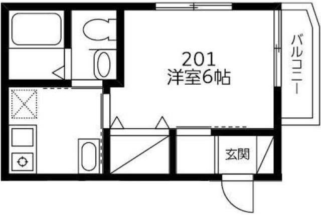 都営新宿線 一之江駅 徒歩9分 3階建 築18年(1K/2階)の間取り写真