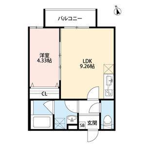 CASA DI LAPINカーサ ドゥ ラパ(1LDK/3階)の間取り写真