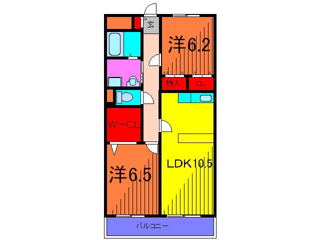 KS・WINHILLS(2LDK/5階)の間取り写真