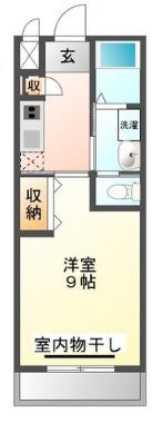 スタービレA棟(1K/2階)の間取り写真