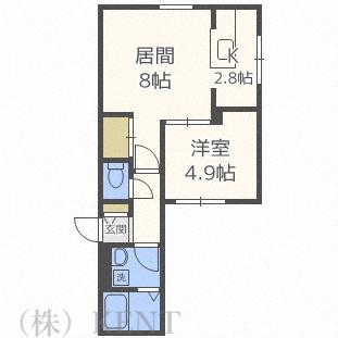 CASTELLO DEL SOLE(1LDK/2階)の間取り写真