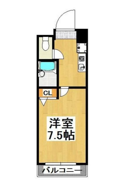 UMIBE BLD(1K/9階)の間取り写真