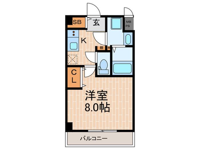 スプランディッド甲子園(1K/5階)の間取り写真