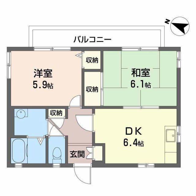 フレグランスセフィラ岡本(2DK/2階)の間取り写真
