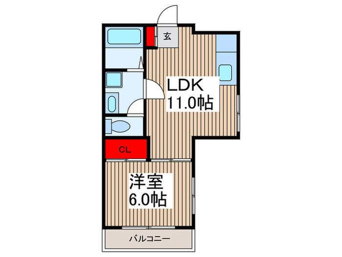 彦マンション(1LDK/3階)の間取り写真