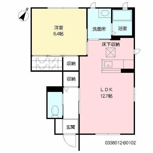 シャーメゾン茶屋の原I  B棟(1LDK/1階)の間取り写真