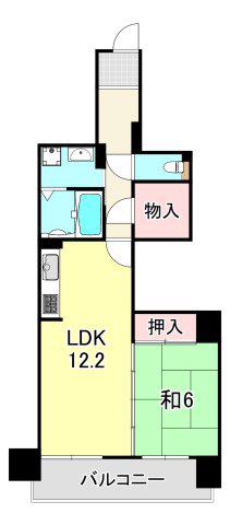 HAT神戸・脇の浜18号棟(1LDK/8階)の間取り写真