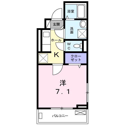 フルール・ド・リス I(1K/3階)の間取り写真